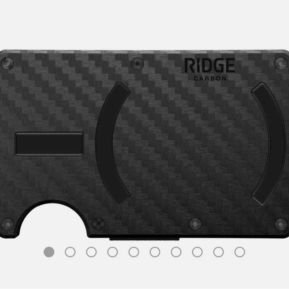 NWT Ridge Carbon Fiber MagSafe Wallet, lifetime warranty, RFID shield